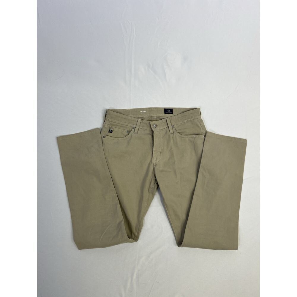 AG Tellis Modern Slim Sueded Sateen Chino Jeans Luxe Mens 30/34 Khaki - Picture 3 of 13